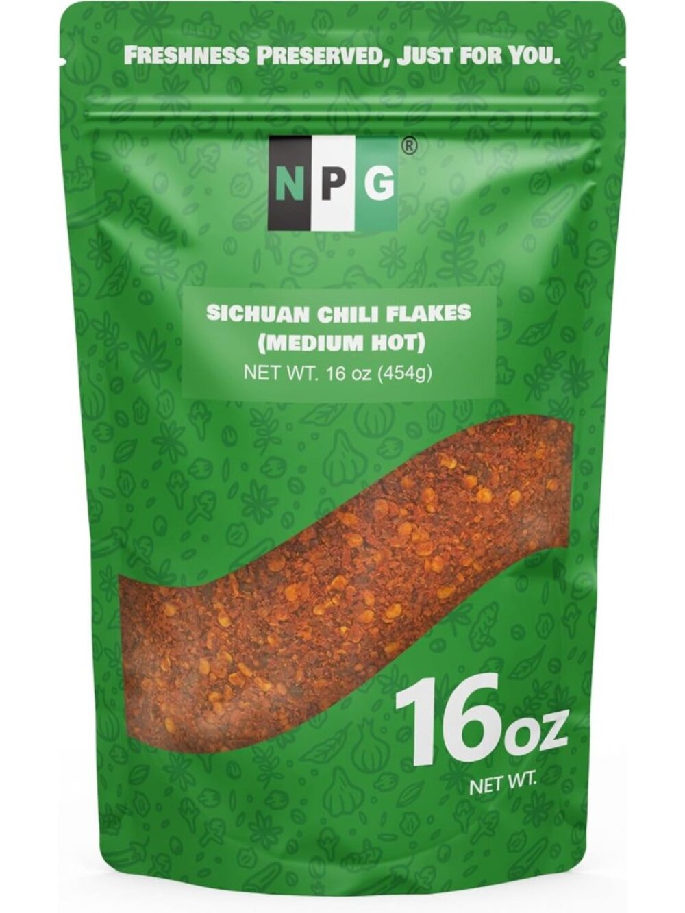Medium Hot Sichuan Chili Flakes 16oz | Crushed Red Pepper for Chili Oil, Kimchi